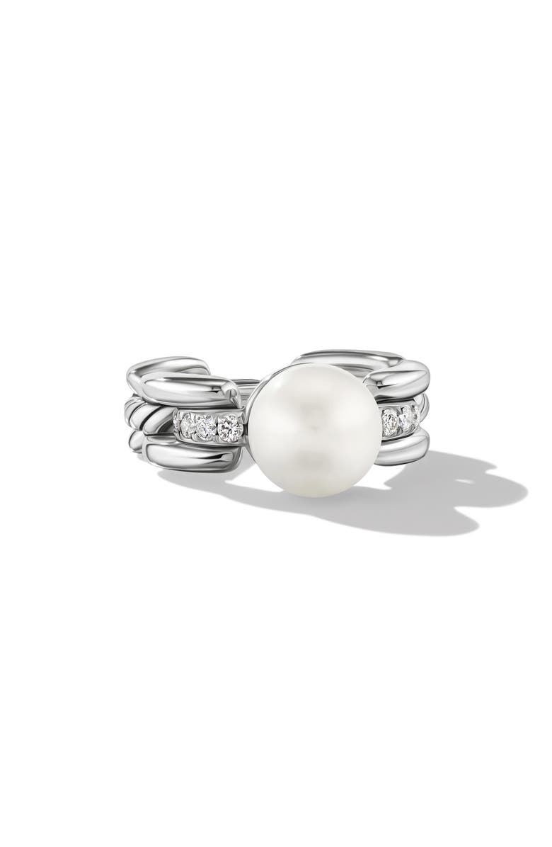 David Yurman DY Madison<sup>®</sup> Pearl Ring in Sterling Silver with Pavé Diamonds, Alternate, color, 