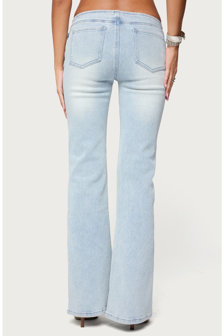 Kinza Belted Low Rise Flare Jeans, Alternate, color, LIGHT-BLUE