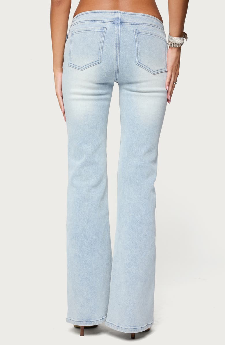 EDIKTED Kinza Belted Low Rise Flare Jeans, Alternate, color, Light-Blue