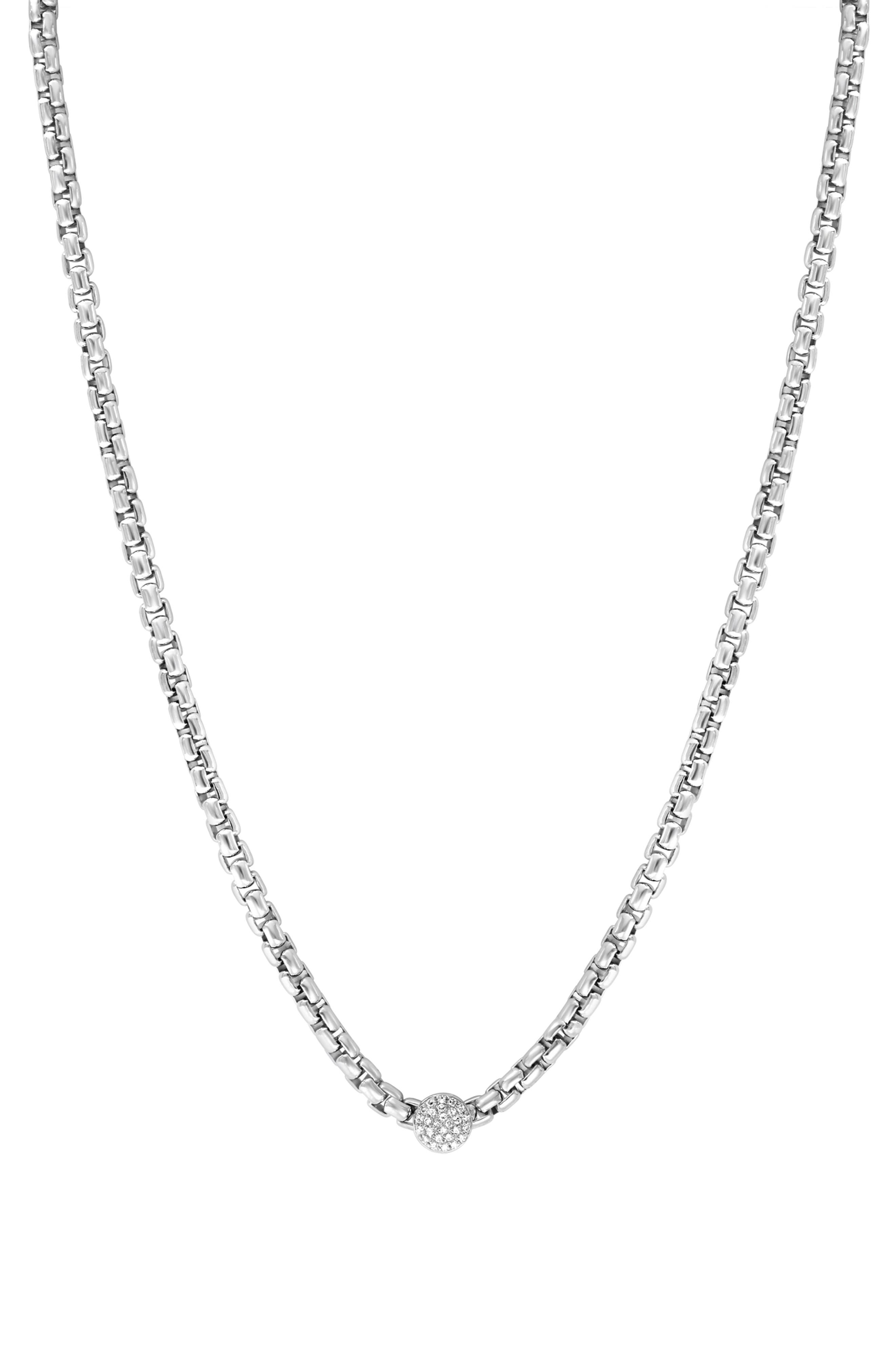 EFFY Sterling Silver Diamond Chain Link Necklace - 0.10ct