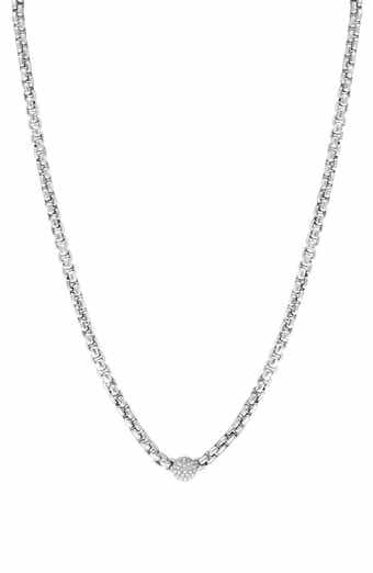 EFFY Sterling Silver Diamond Chain Link Necklace - 0.10ct