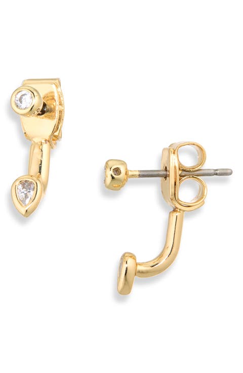 Bezel Set Front-Back Earrings
