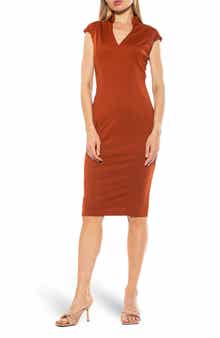 Alexia Admor Cap Sleeve Midi Dress