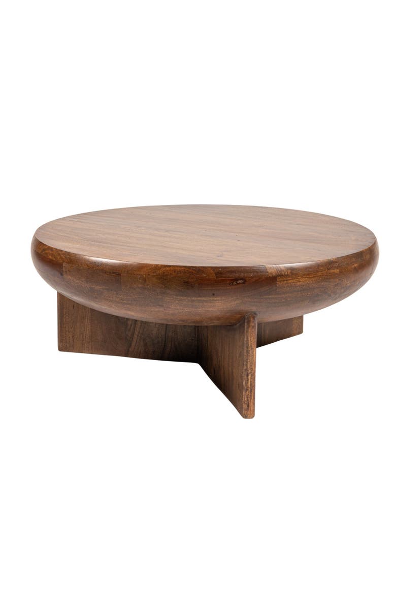 Semi-Sphere Coffee Table with Solid Legs, Main, color, Brown