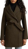 Lauren Ralph Lauren Plaid Wool Wrap Coat