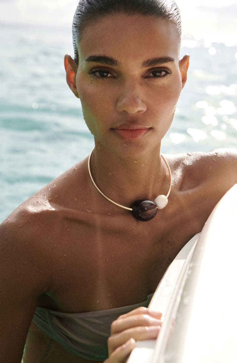 MANGO Rigid Bead Choker Necklace, Alternate, color,