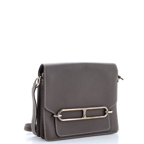Pre-owned Hermes Hermes Roulis Bag Evercolor 23 In Gray