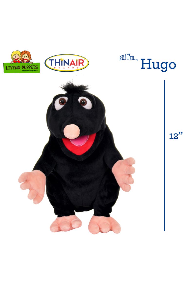Hugo The Black Mole 12 Inch Plush Hand Puppet, Handmade Pal, Alternate, color, Multicolored