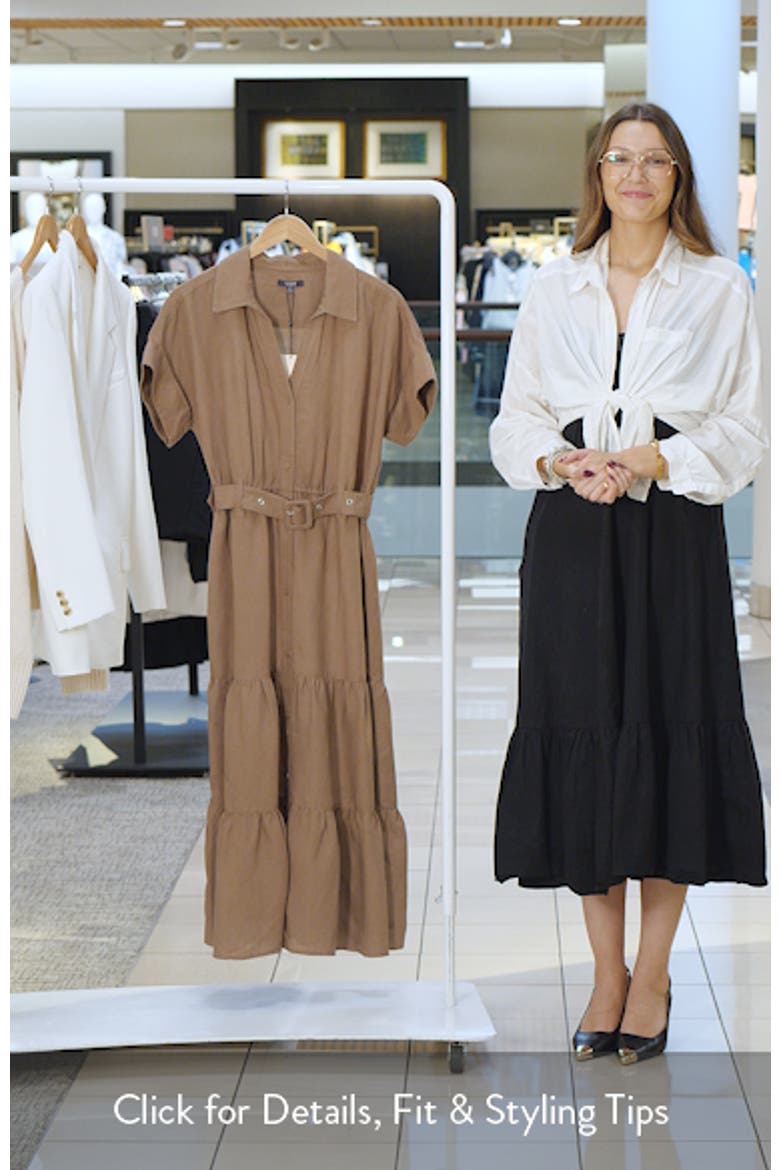 Tiered Linen Blend Shirtdress video