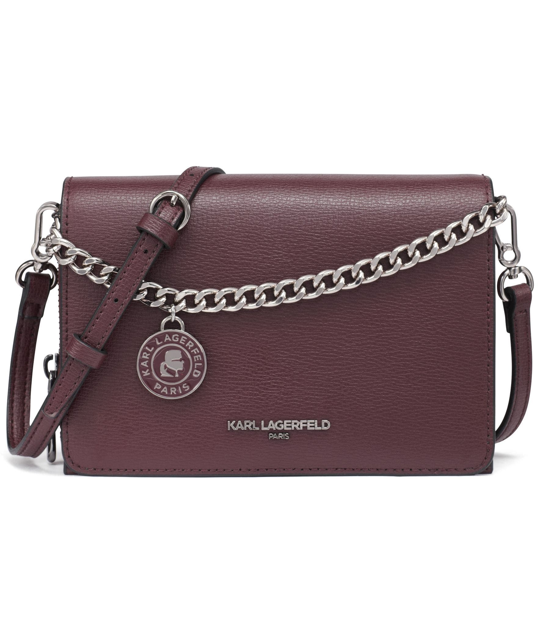 KARL LAGERFELD PARIS Lourdes Crossbody, Main, color, Raisin