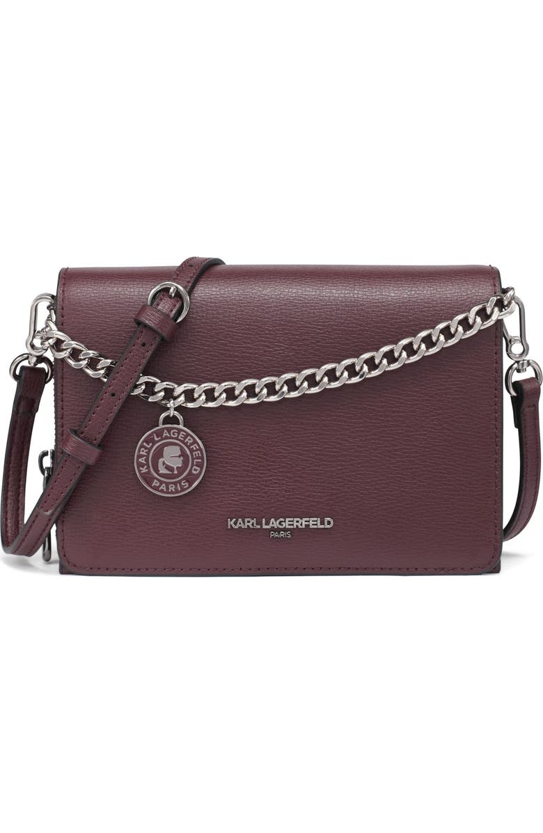 KARL LAGERFELD PARIS Lourdes Crossbody, Main, color, Raisin