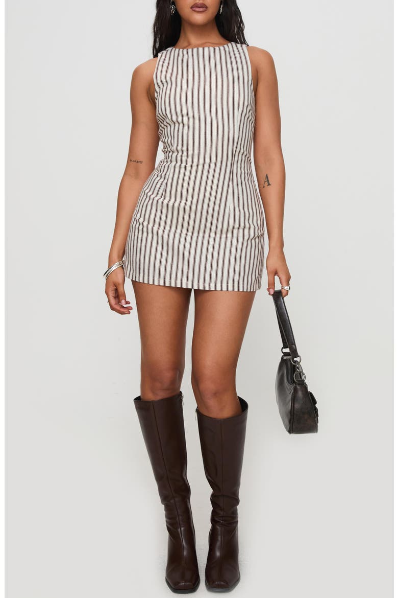 Yumiko Stripe Romper, Main, color, BROWN