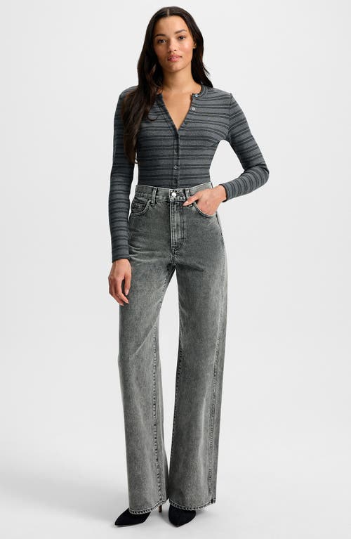 Veronica Beard Taylor High Waist Wide Leg Jeans In Gray