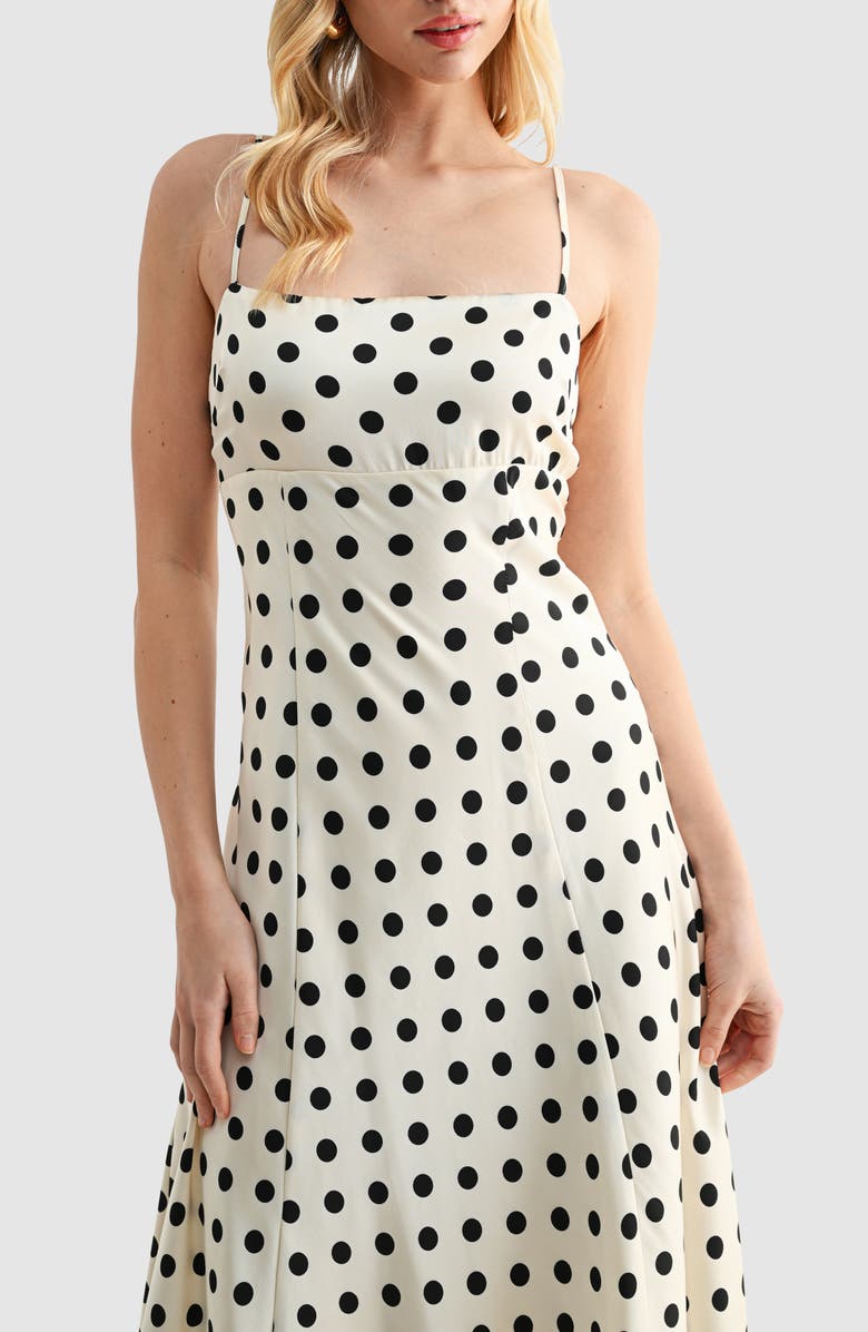 Lush Polka Dot Maxi Dress, Alternate, color, Cream Black Dot