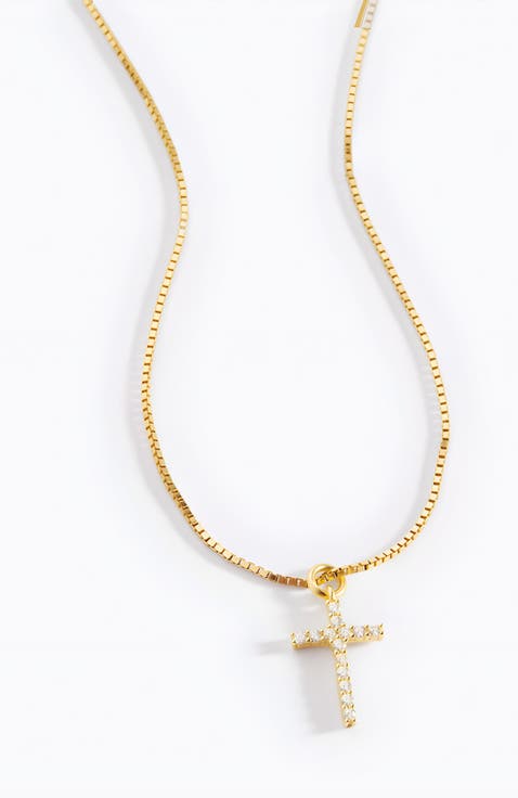 Pave Cross Necklace