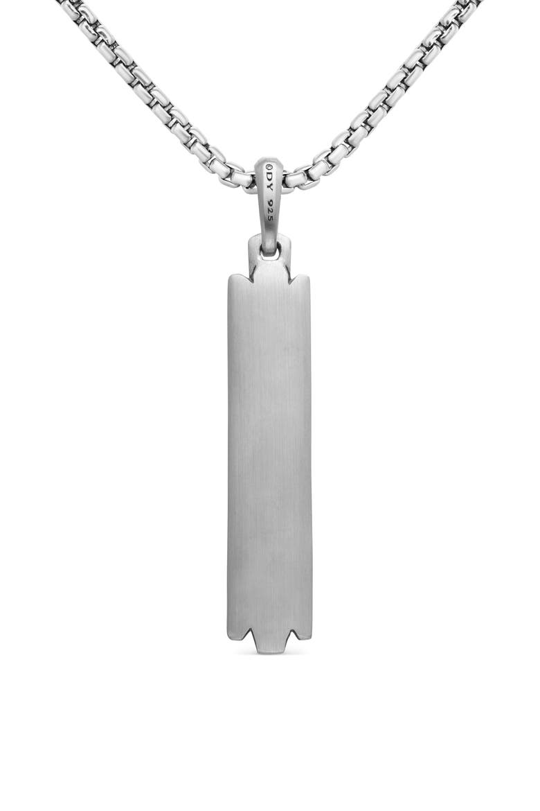Deco Ingot Tag with Pavé Black Diamonds, Alternate, color, STERLING SILVER