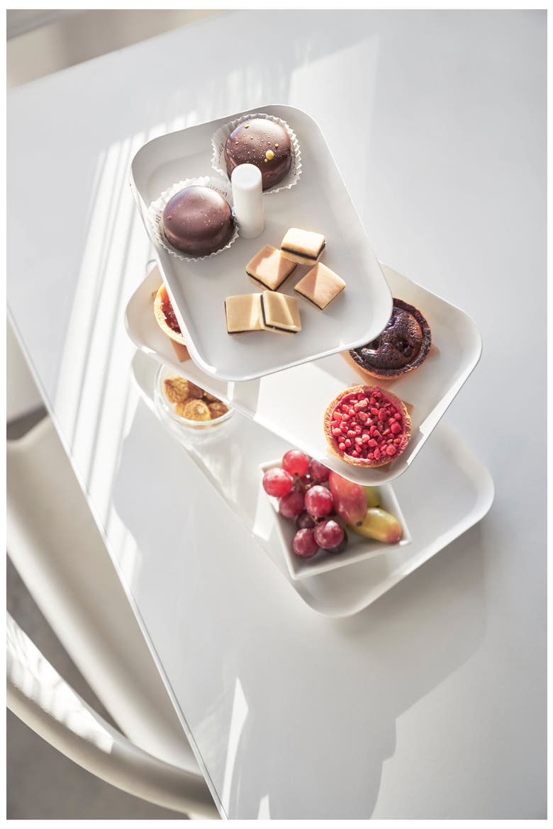 Tower Three-Tier Steel Serving Stand, Alternate, color, WHITE