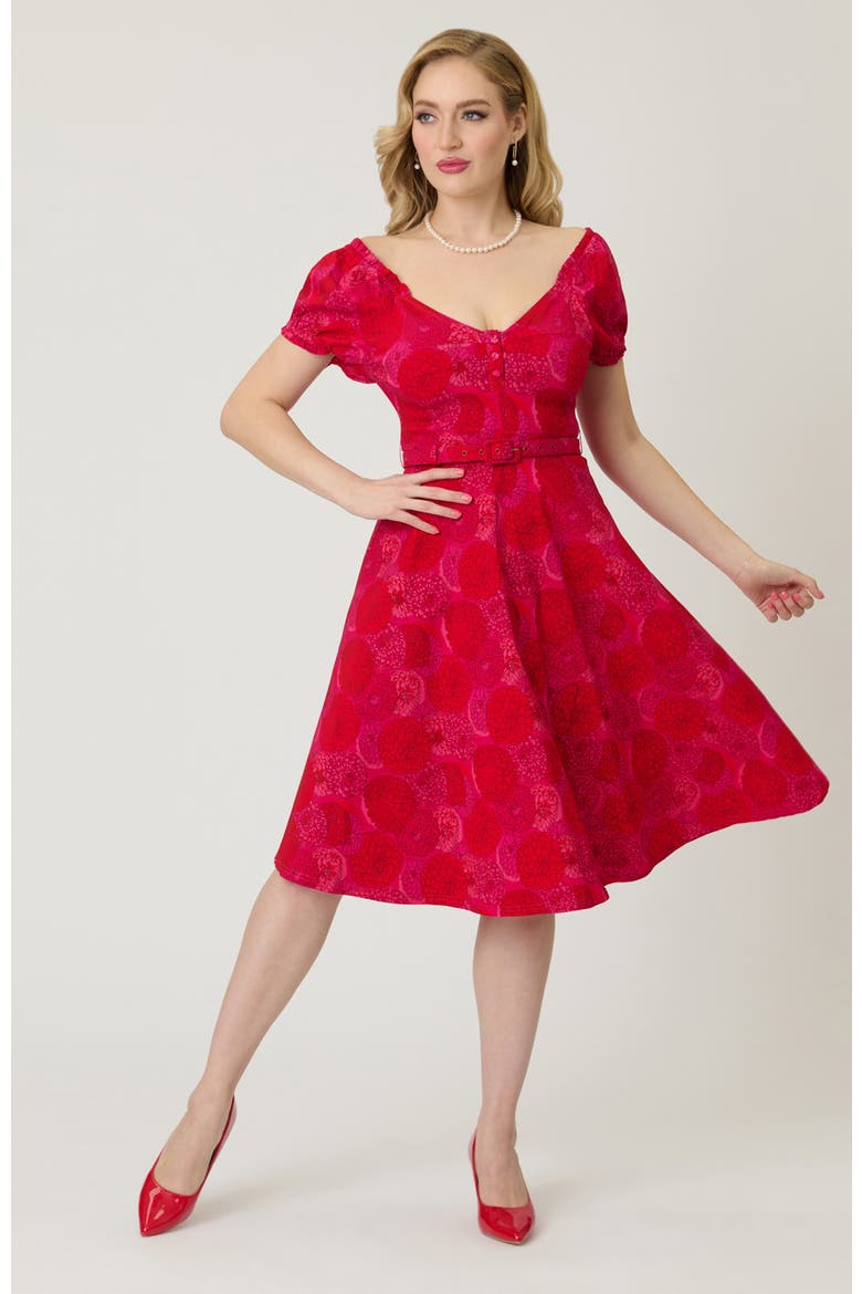Ohara Swing Dress, Alternate, color, Red & Pink Flower Print