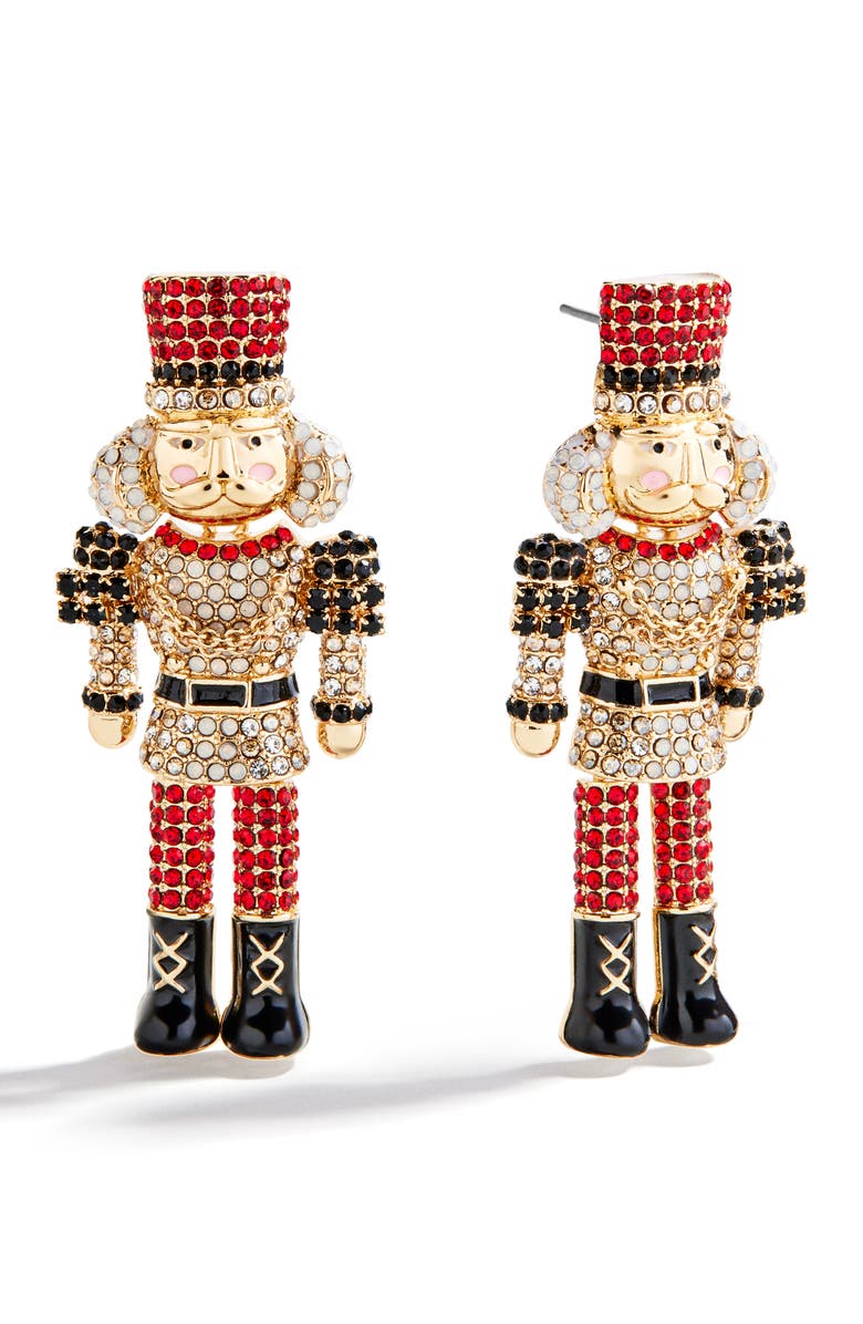 BaubleBar March of the Bling Crystal Stud Earrings, Main, color, Gold Multi