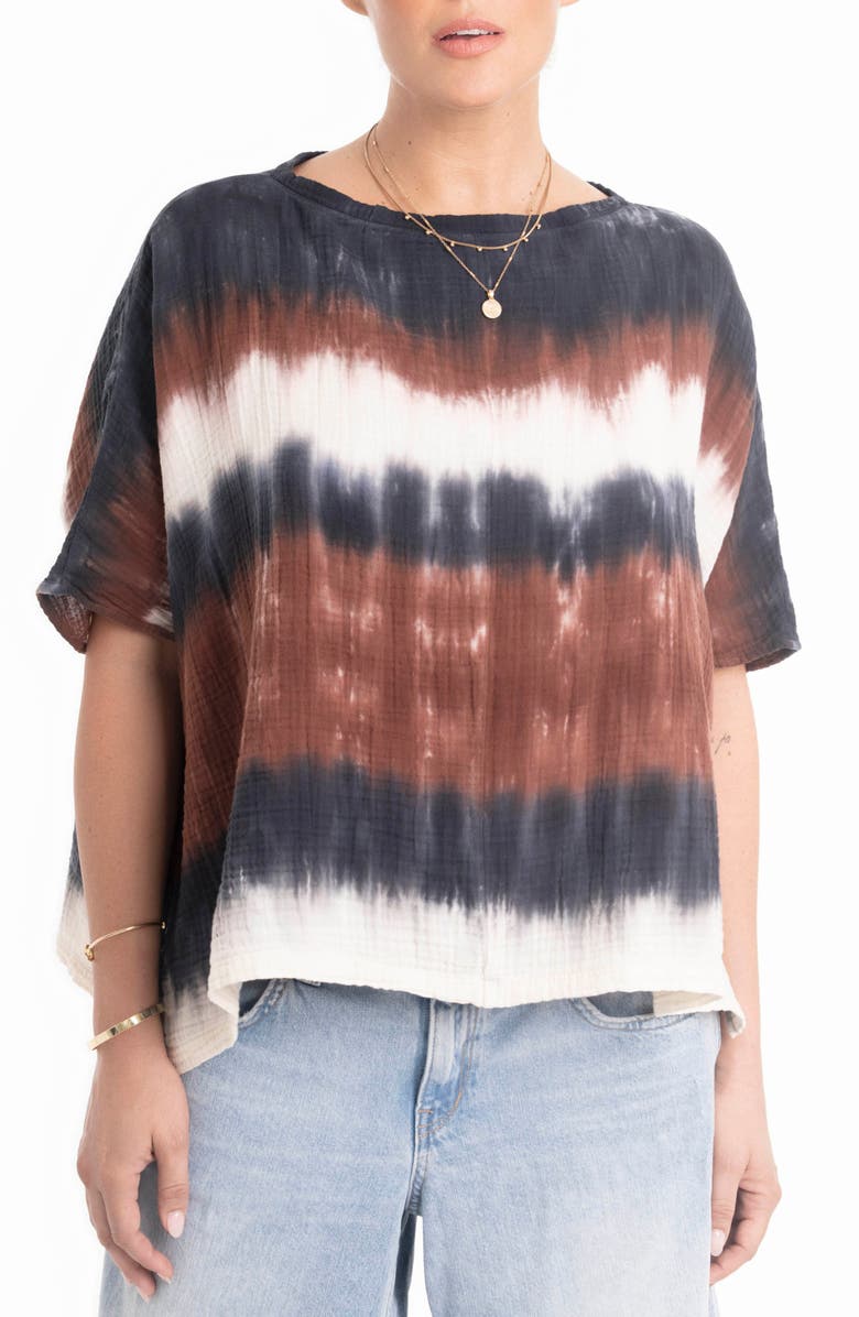 ocean+main Tie Dye Square Gauze Top, Alternate, color, Birch Tie Dye