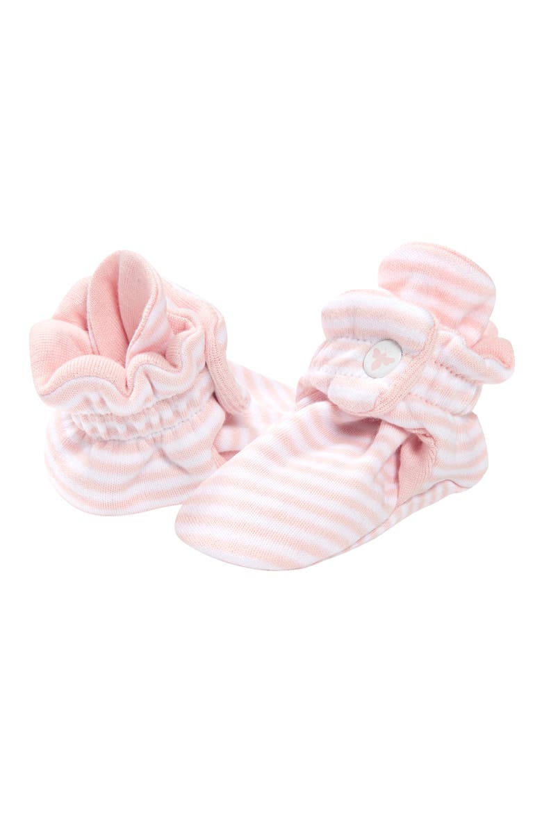 Classic Stripe Organic Cotton Bootie, Main, color, BLOSSOM