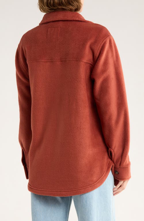 Thread & Supply Polar Fleece Shacket In Brown
