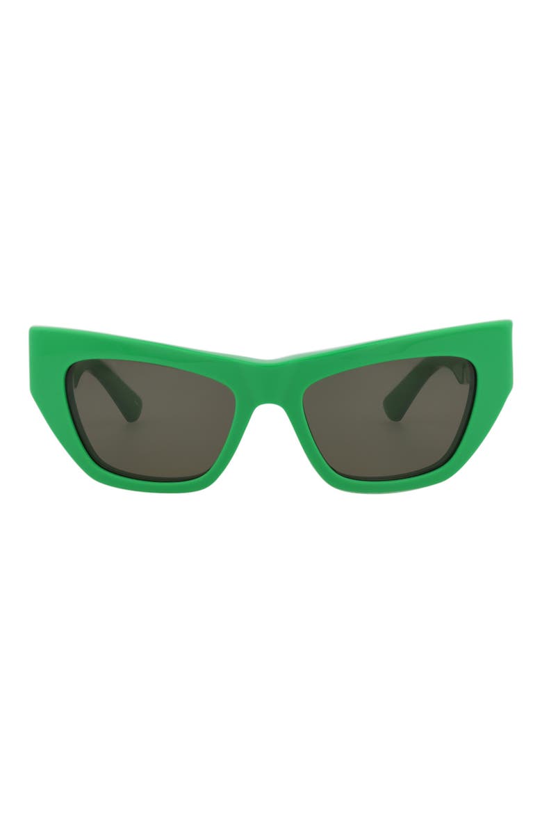 52mm Cat Eye Sunglasses, Main, color, GREEN GREEN GREEN