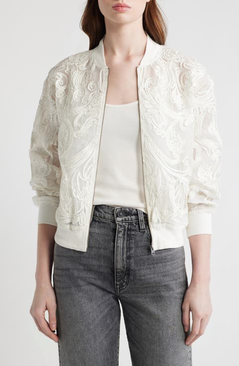 Jade Embroidered Bomber Jacket