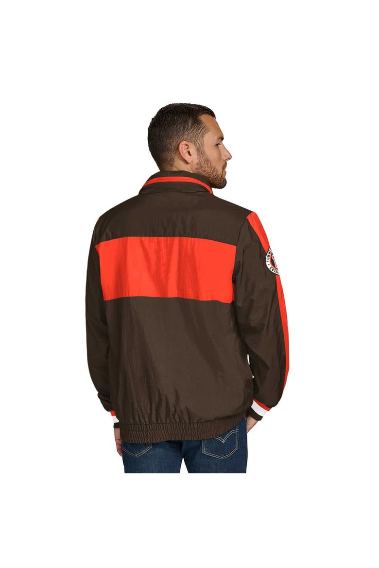 Men's Tommy Hilfiger Brown Cleveland Browns Gael Lightweight Half-Zip Pullover Hoodie Jacket, Alternate, color, Brown