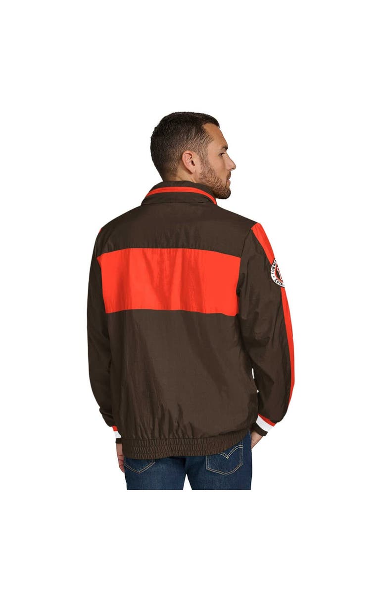Tommy Hilfiger Men's Tommy Hilfiger Brown Cleveland Browns Gael Lightweight Half-Zip Pullover Hoodie Jacket, Alternate, color, Brown