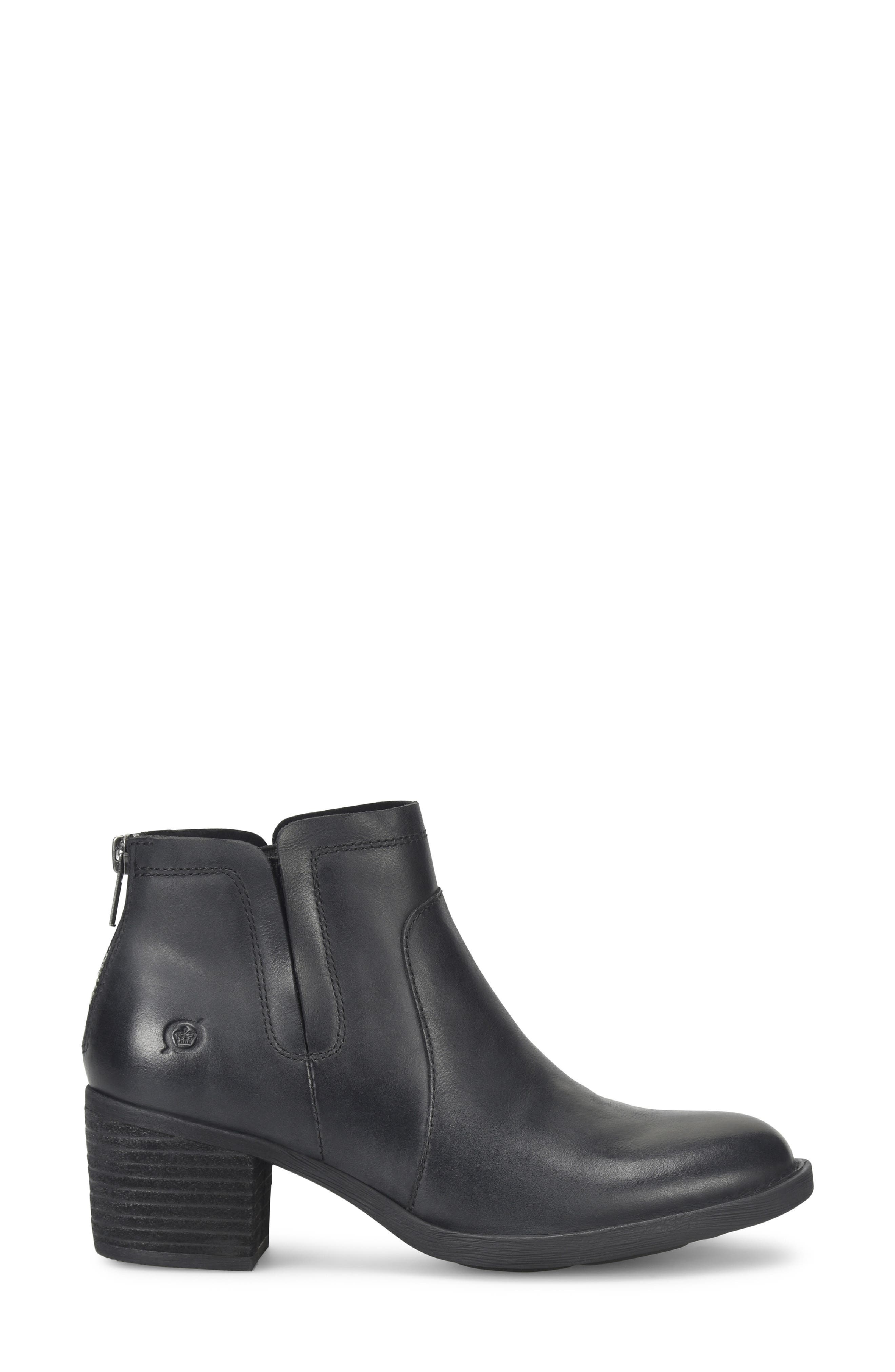 Børn Reece Bootie, Alternate, color, Black Leather