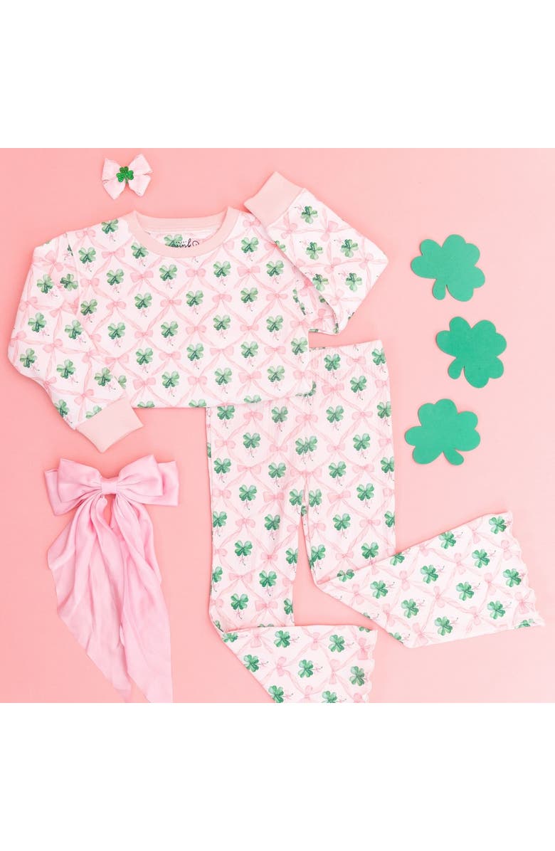 Sweet Wink Sweet Clover St. Patrick's Day Flare Legging, Alternate, color, Light Pink