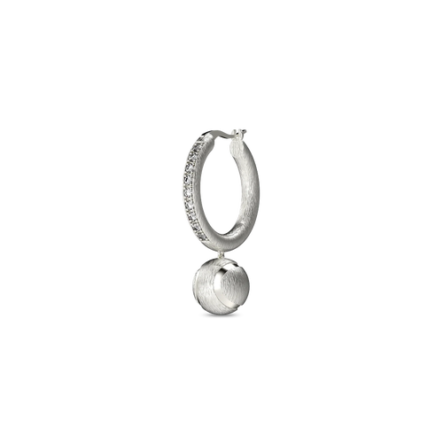 Pascal The Tennis Ball Hoop Earring, White Diamond Pavé