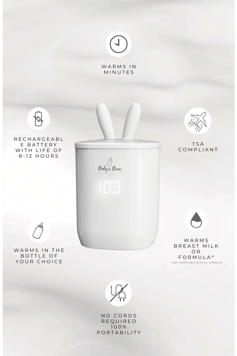 3.0 Portable Bottle Warmer Pro with Comotomo Adapter, Alternate, color, MARBLE