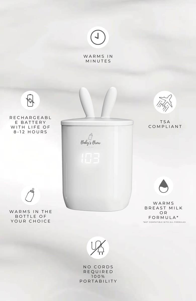 Baby's Brew 3.0 Portable Bottle Warmer Pro with Comotomo Adapter, Alternate, color, Marble