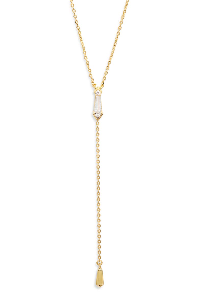 Nordstrom Cubic Zirconia Y-Necklace, Main, color, Clear- Gold