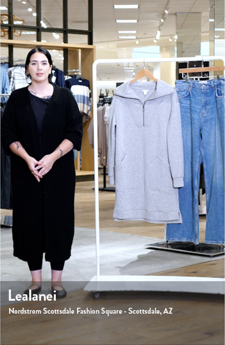 Half Zip Long Sleeve Sweatshirt Dress, sales video thumbnail