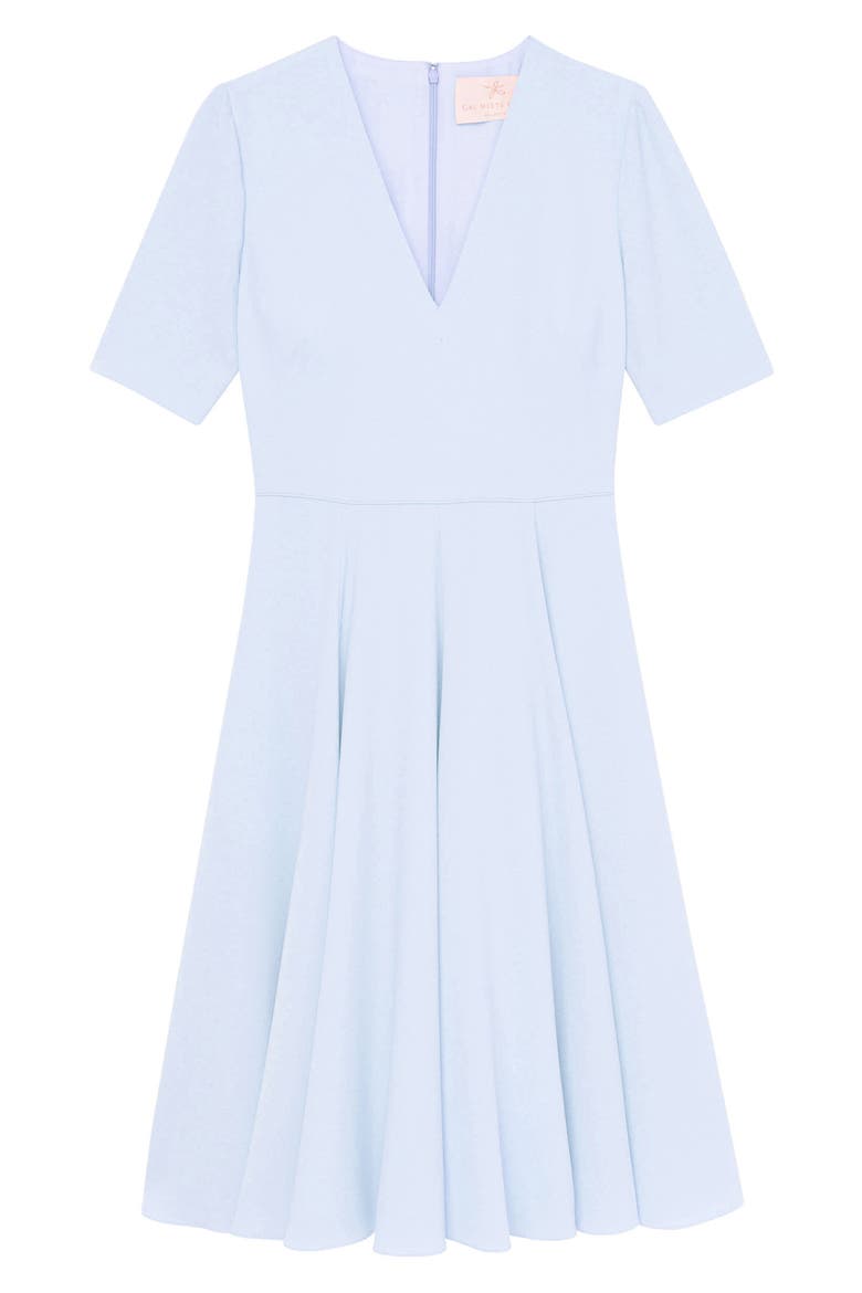 Edith City Crepe Fit & Flare Midi Dress (Nordstrom Exclusive), Alternate, color, VIOLET