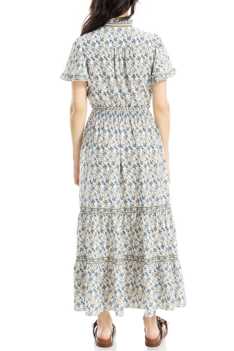 Flutter Sleeve Maxi Dress, Alternate, color, CREAM/ SKY