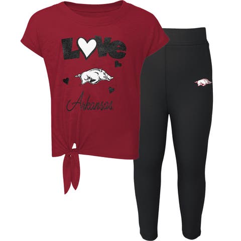 Preschool & Toddler Cardinal/Black Arkansas Razorbacks Forever Love T-Shirt & Leggings Set