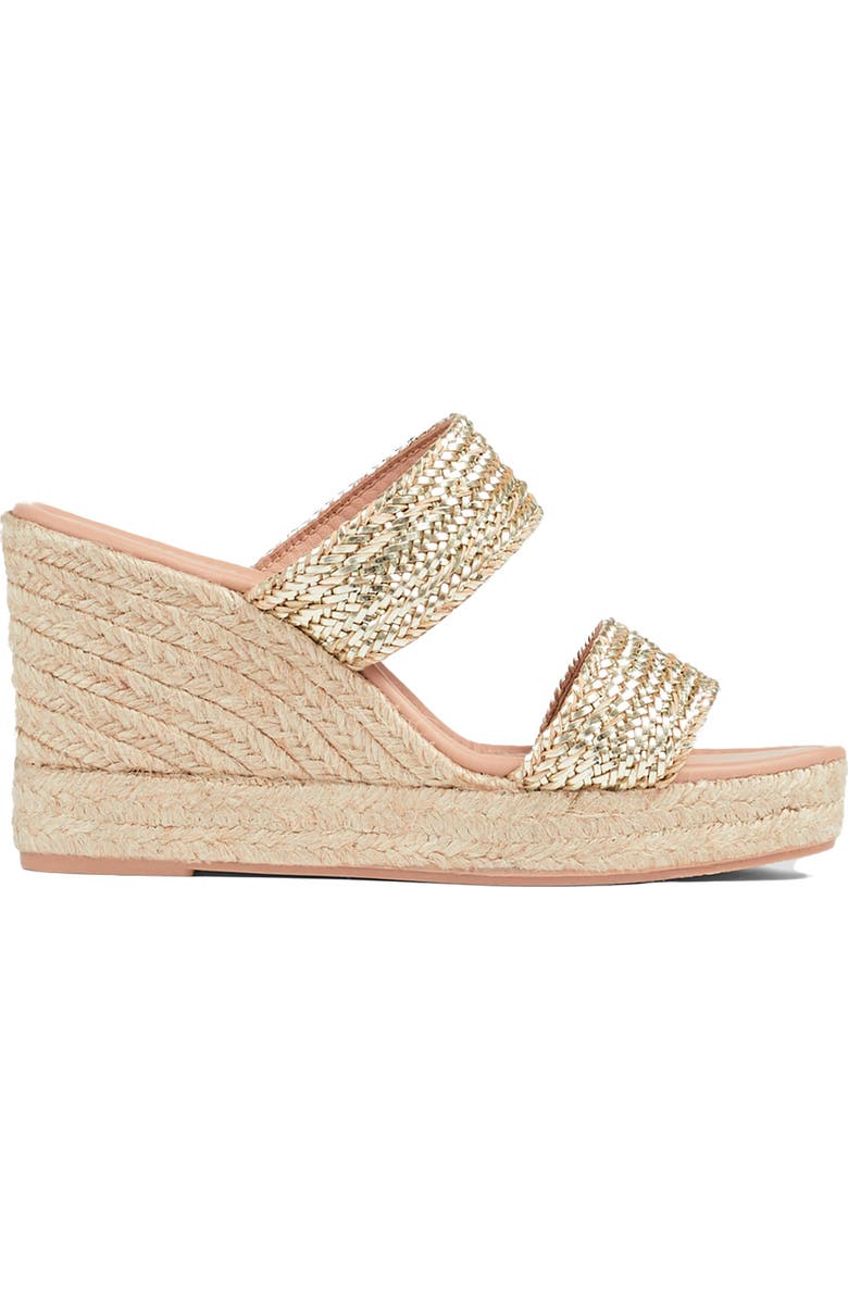 LK Bennett Renlee Platform Wedge Espadrille Sandal, Alternate, color, Gold