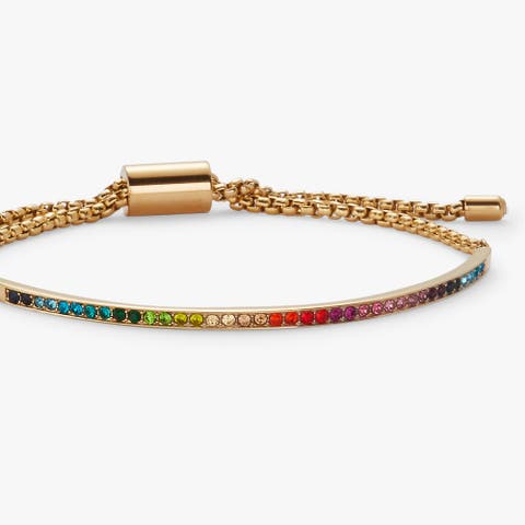 Rainbow Ombre Pave Bolo Bracelet