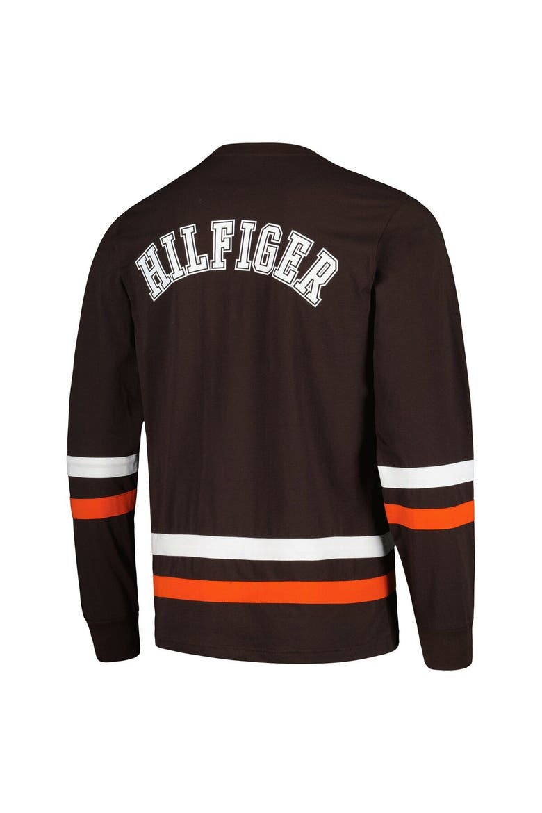 Men's Tommy Hilfiger Brown/Orange Cleveland Browns Nolan Long Sleeve T-Shirt, Alternate, color, Brown