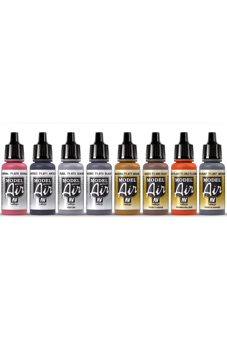 Vallejo Model Air Metallic Set 16 Colors, 18Ml Bottles, Alternate, color, Multicolored