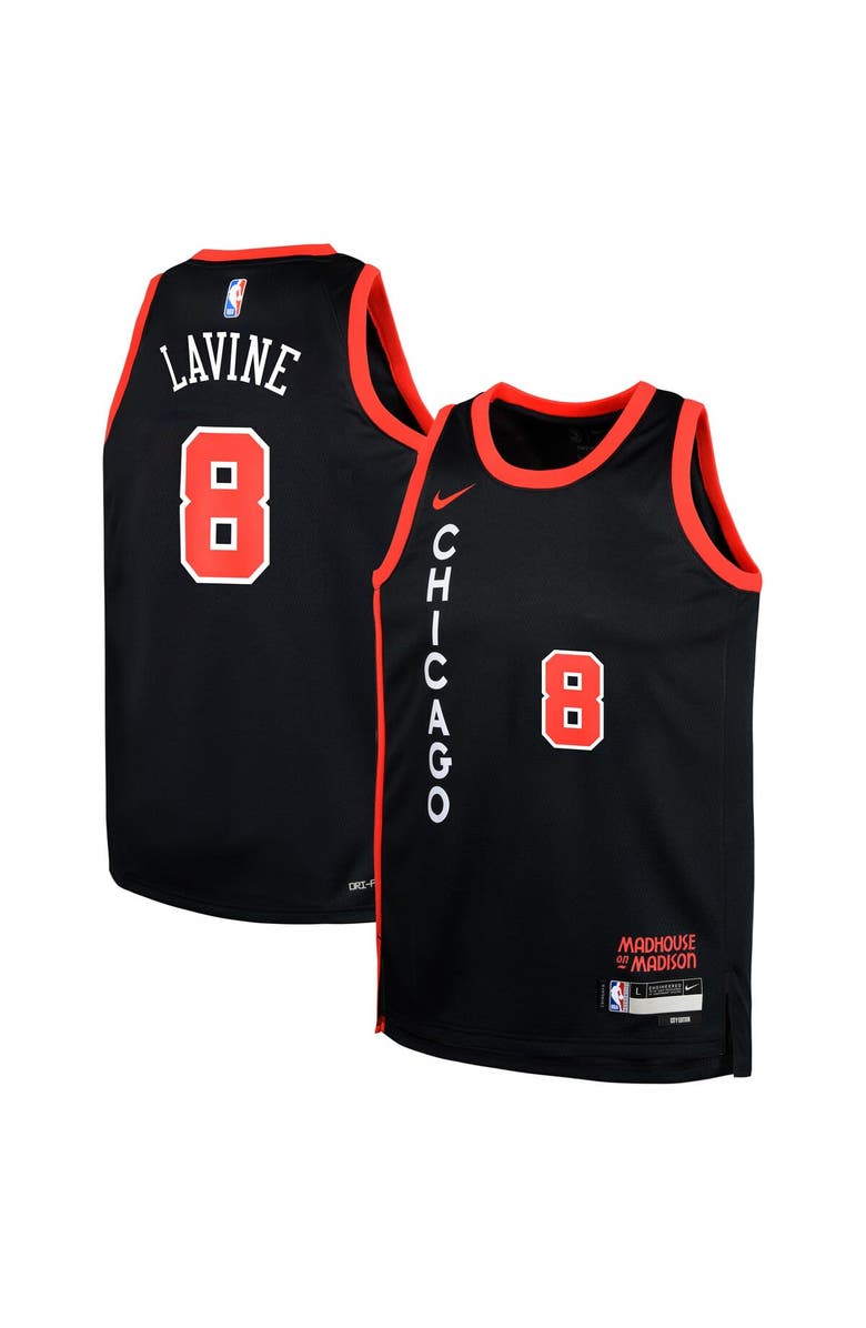 Nike Youth Nike Zach LaVine Black Chicago Bulls  Swingman Replica Jersey - City Edition, Main, color, 