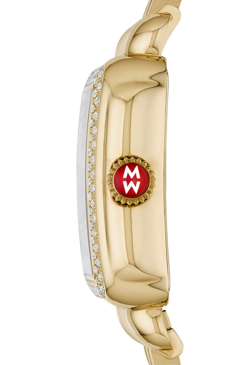 MICHELE Deco 18mm Gold Plated Bracelet Watchband, Alternate, color, 