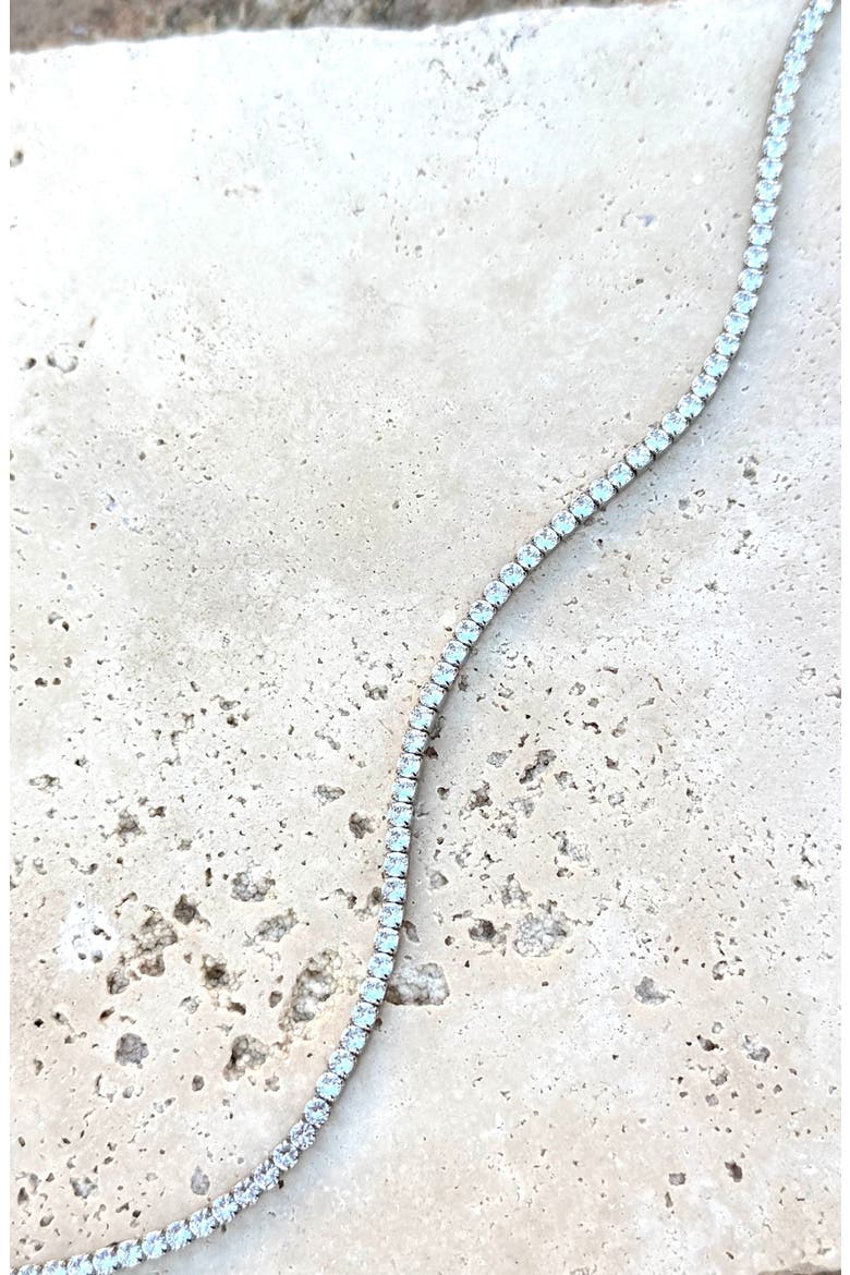 Crystal Tennis Necklace, Alternate, color, SILVER