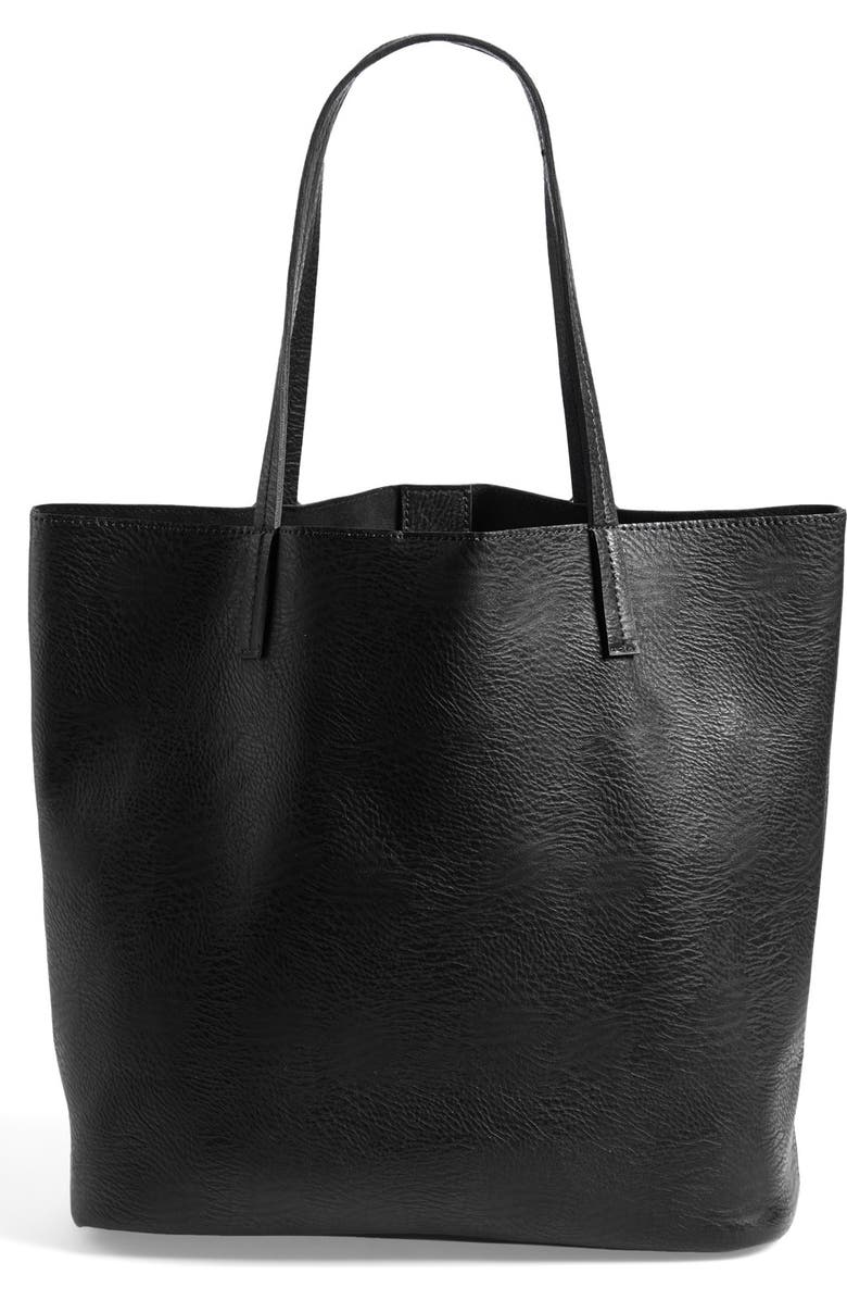 Street Level Faux Leather Pocket Tote, Alternate, color,