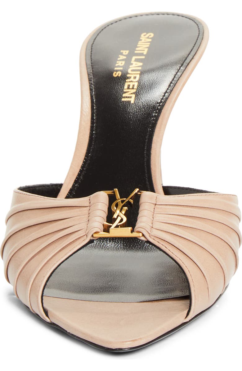 Saint Laurent Babylone Slide Sandal, Alternate, color, Lost Beige
