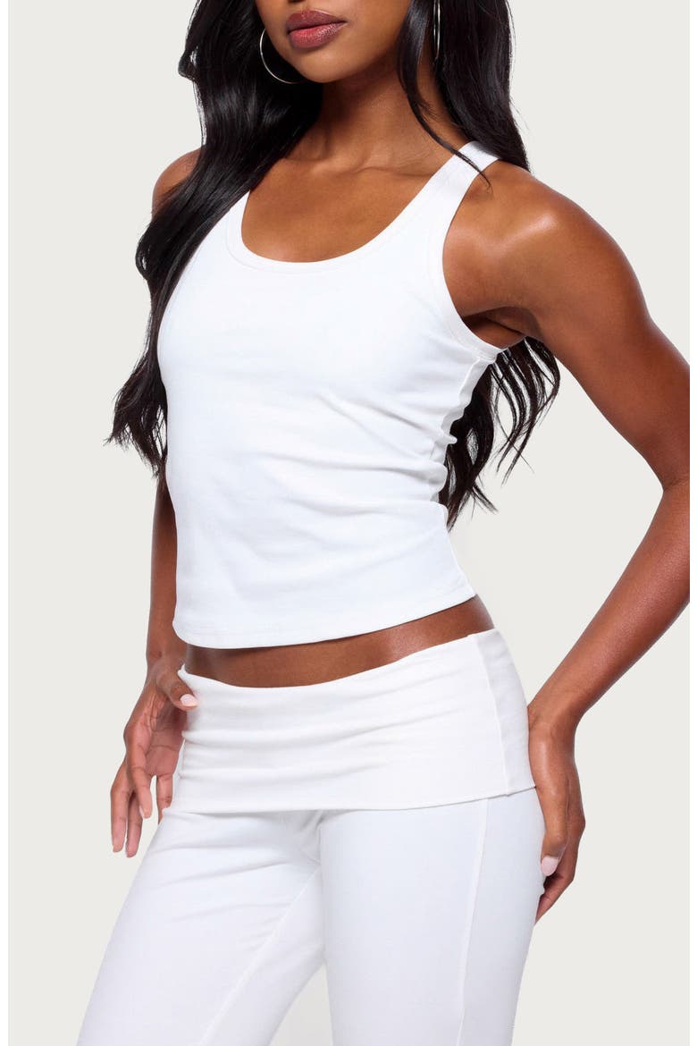 Ailsa Ribbed Built-in Bra Tank, Alternate, color, WHITE
